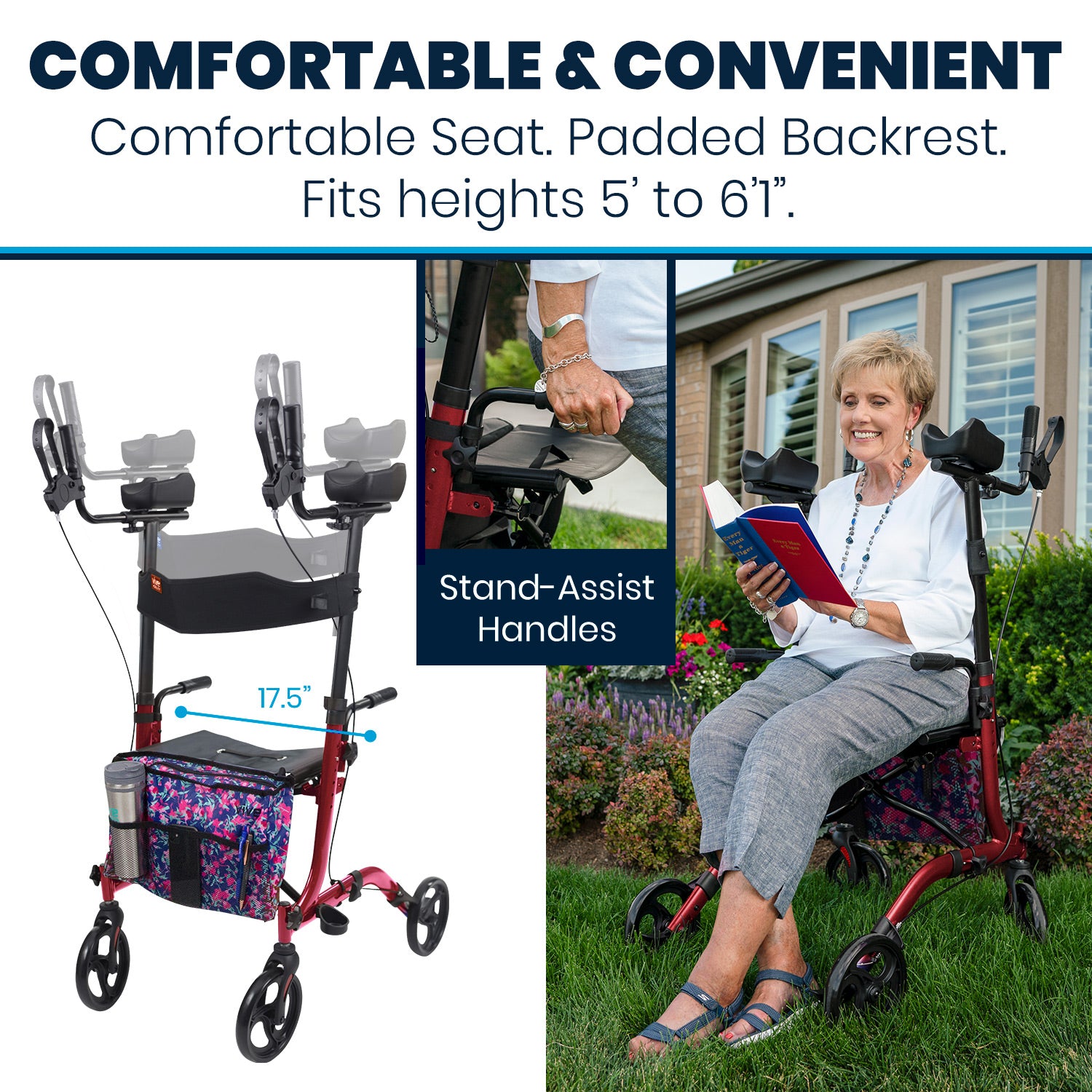 Vive Health Upright Walker Floral Bundle