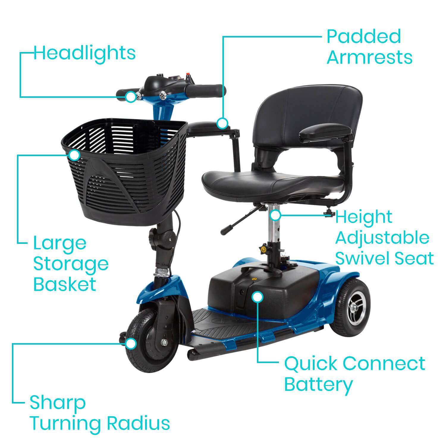 Vive Health 3 Wheel Mobility Scooter